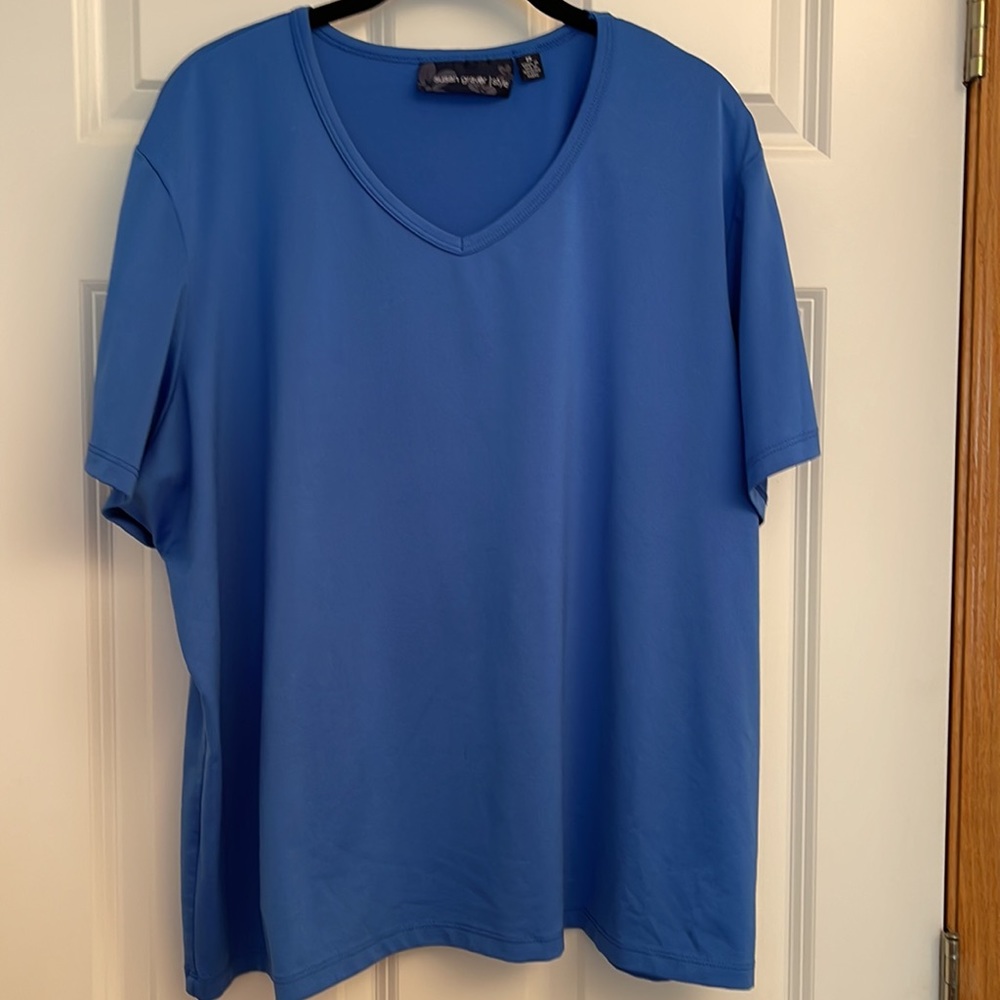 Dress Blue Short Sleeve Top